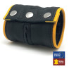 The Red Poignet bracelet de force en cuir - Noir/Jaune-  avec zip